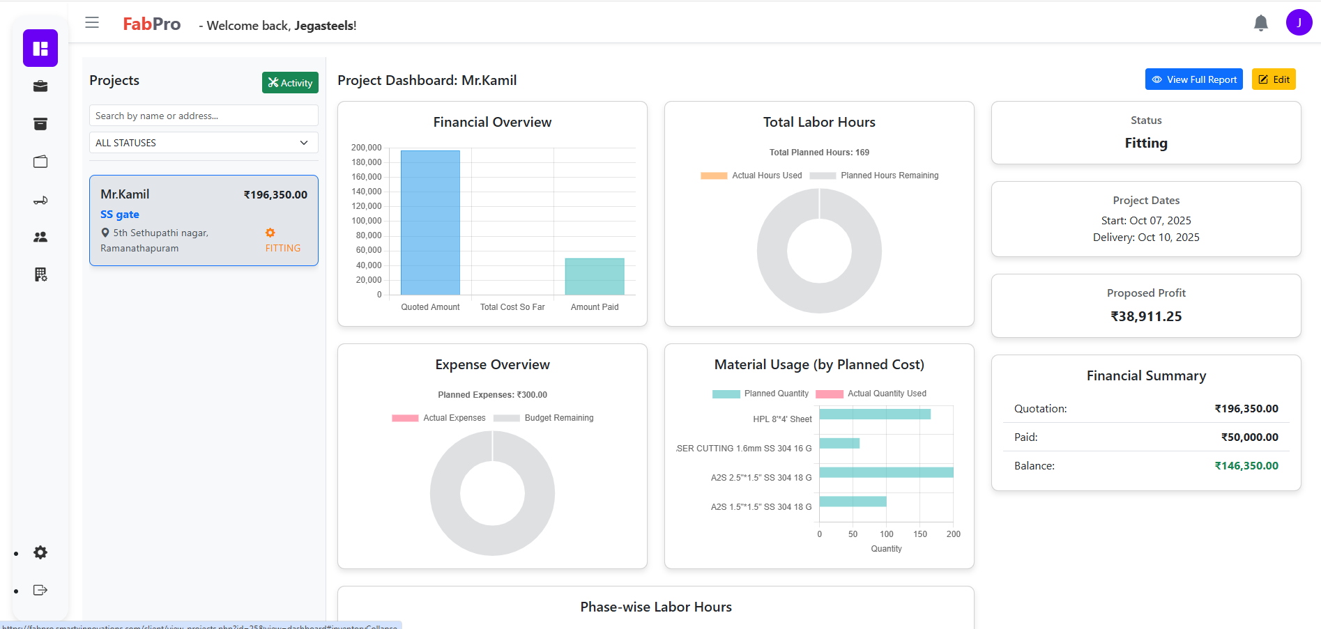 Project Dashboard